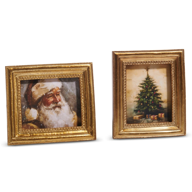 6" Gilded Christmas Framed Art (Assorted)
