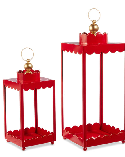 19.75" Red Scalloped Lanterns