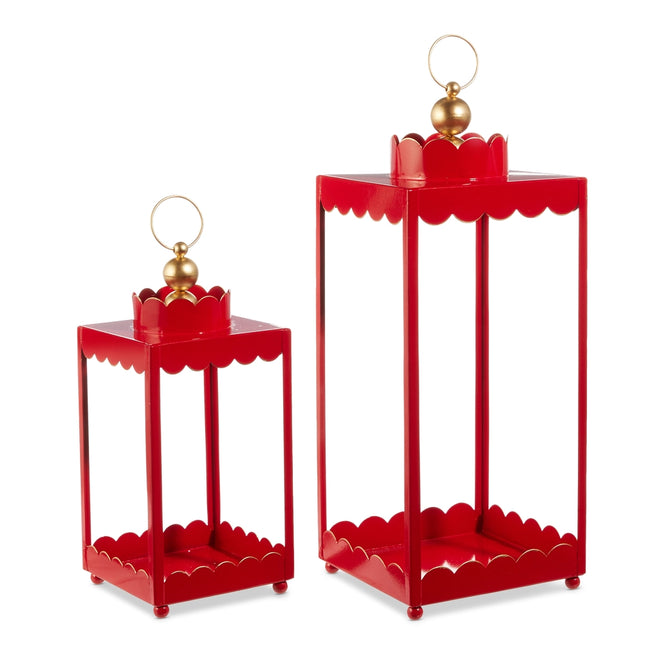 19.75" Red Scalloped Lanterns