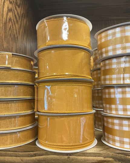 1.5" x 10 yds Solid/Mini Gingham Ribbon