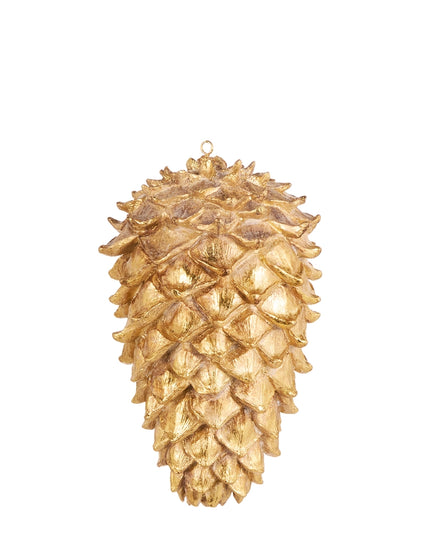 8" Gold Glittered Pinecone Ornament