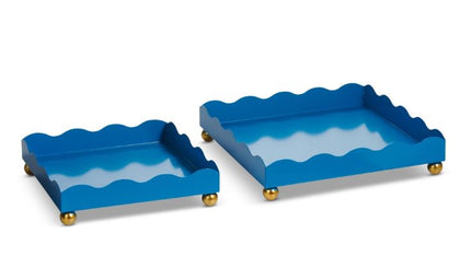 Blue Scalloped Trays