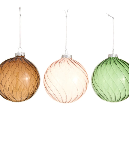 4" Swirl Transparent Ornament