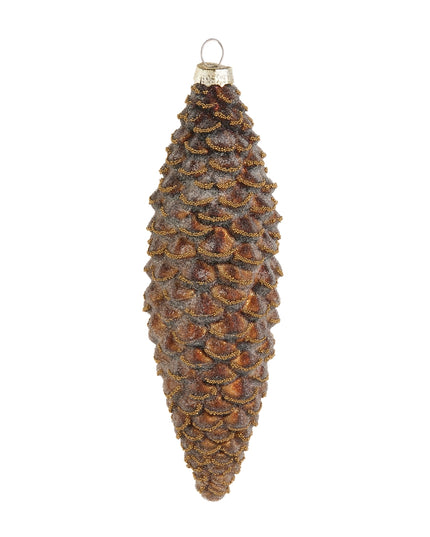 7.25" Flocked Pinecone Ornament