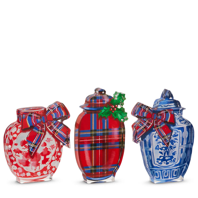 6" Dressed in Plaid Chinoiserie Acrylic Cut Out (Assorted Styles)