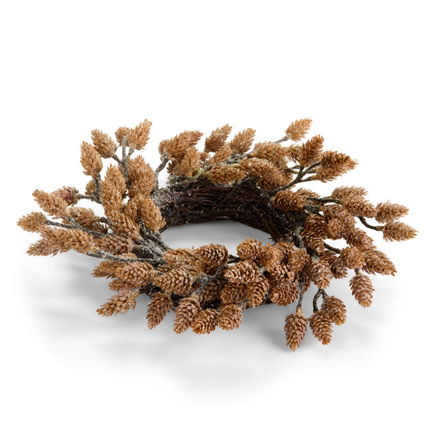 11" Iced Wheat Candle Ring