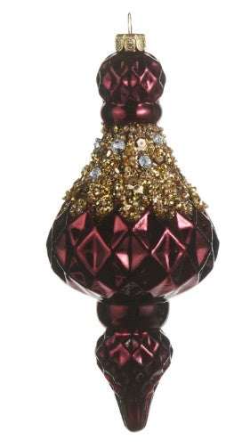 6.5" Jewel Crusted Finial Ornament