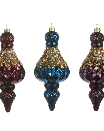 6.5" Jewel Crusted Finial Ornament
