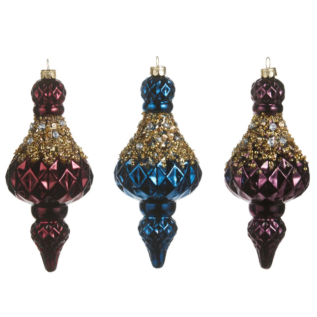 6.5" Jewel Crusted Finial Ornament
