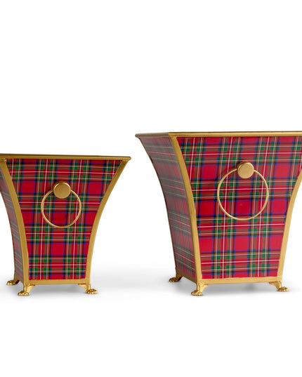 Plaid Cache Pots