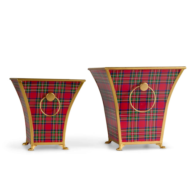 Plaid Cache Pots