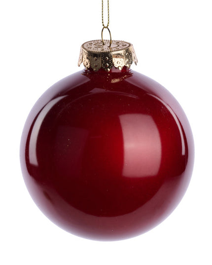 100MM Glass Look Ornament Burgundy image 0