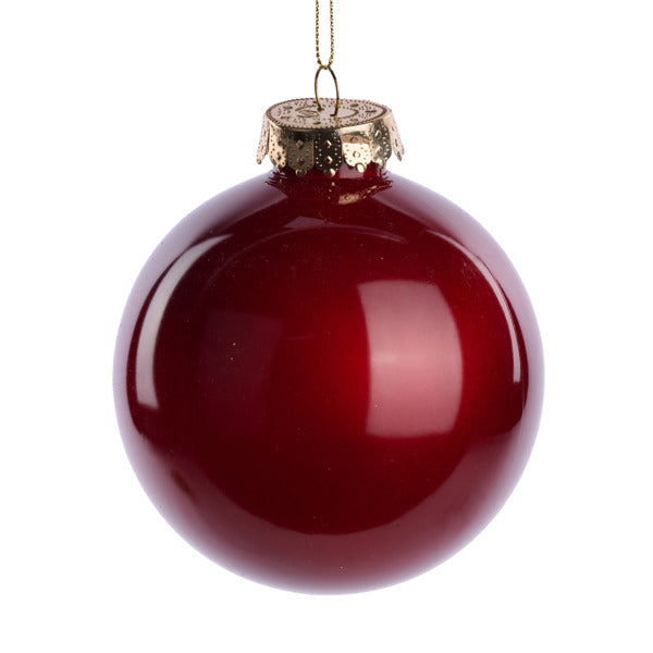 100MM Glass Look Ornament Burgundy image 0
