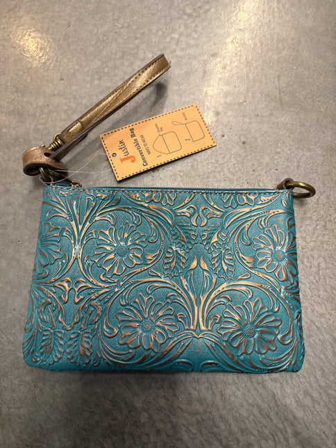 Justin Shoulder Bag Tooled Turquoise