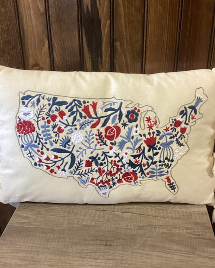 USA Embroidered Pillow image 0