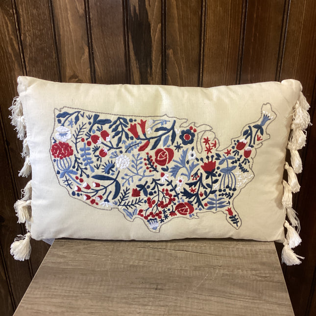 USA Embroidered Pillow image 0