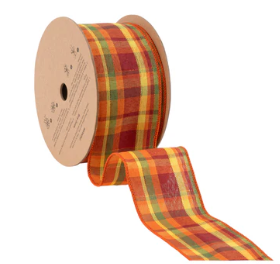 2.5" Autumn Fall Colored Wired Ribbon