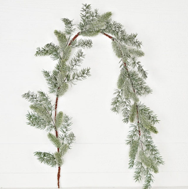 5' Garland Icy Sparkle Old World Mix Pine