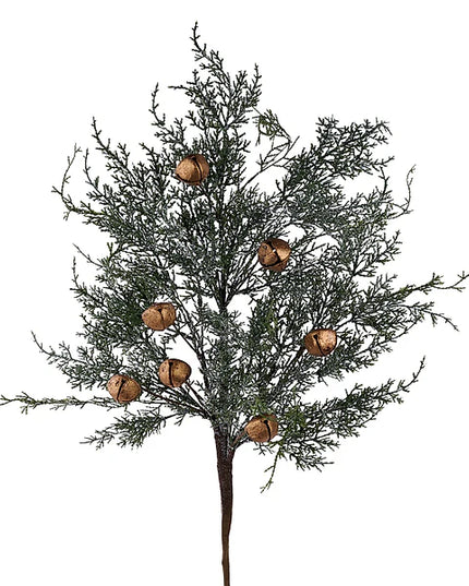 30"L Glttr Juniper/Jingle Bell Spray