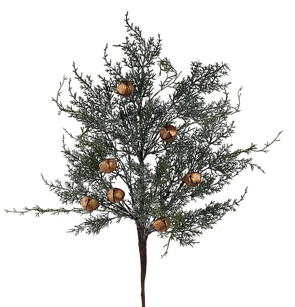 30"L Glttr Juniper/Jingle Bell Spray