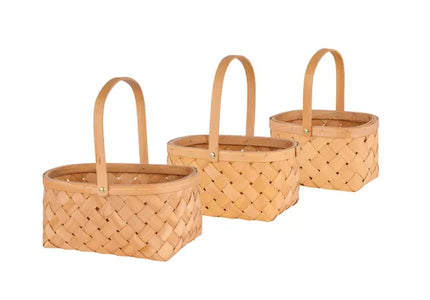 Set of 3 9-13" Woodchop Woven Baskets