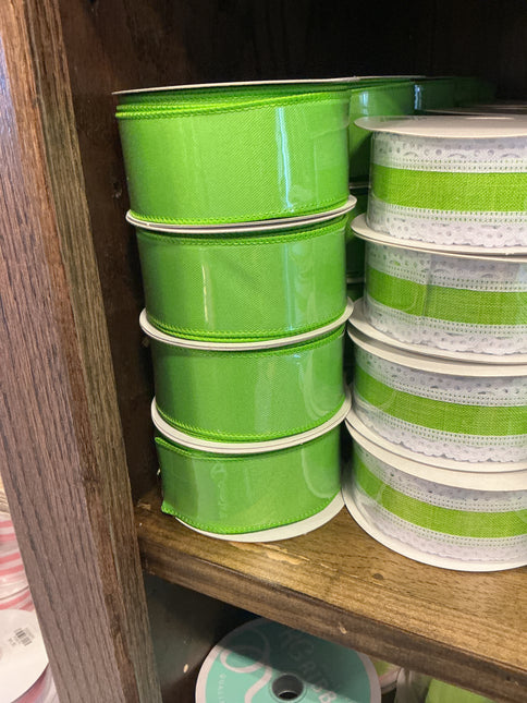 1.5" x 10 yds Solid/Mini Gingham Ribbon