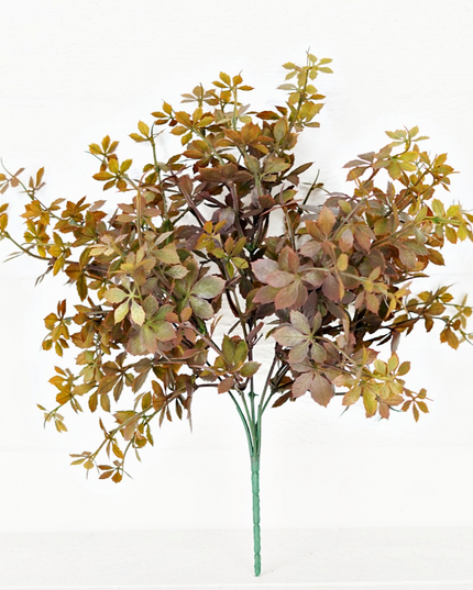 16' plastic sweetgum leaves bush-sage brown