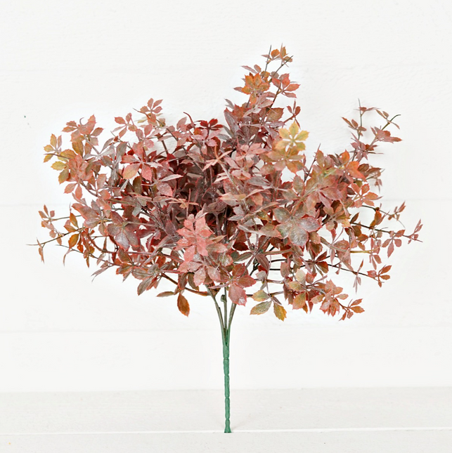 16" plastic sweetgum leaves bush-flocked