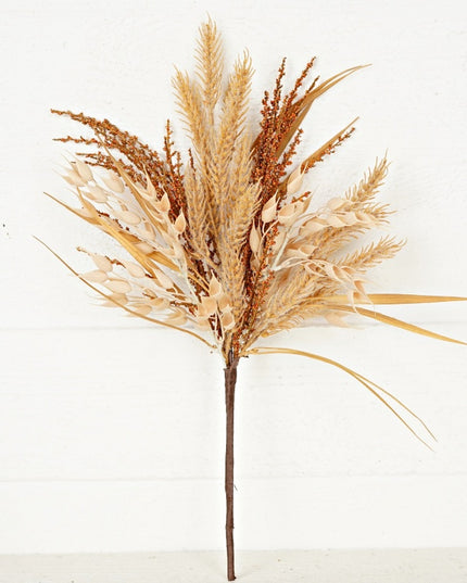 19in Bush-Beige Orange Mix Wheat and Grass
