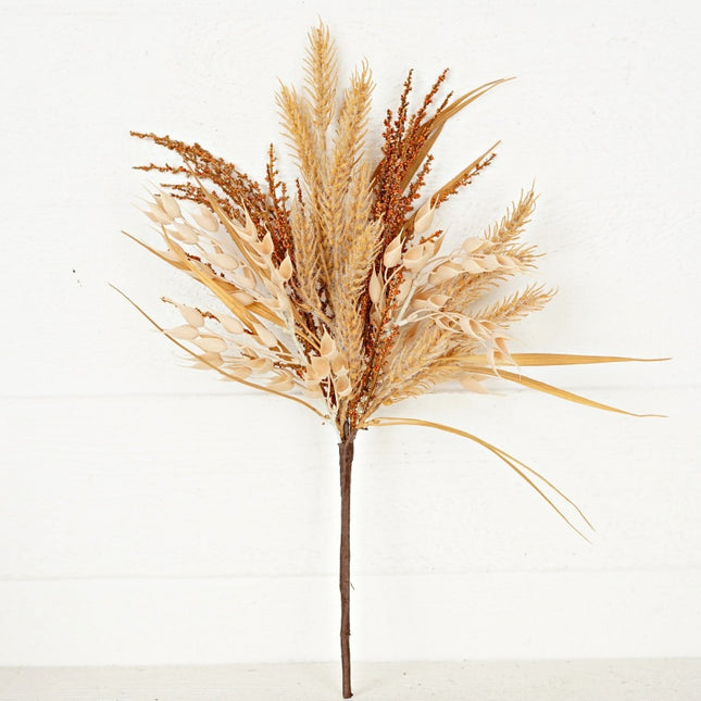 19in Bush-Beige Orange Mix Wheat and Grass