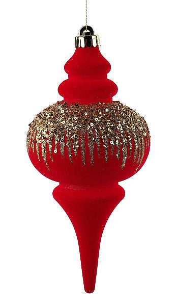 9.75" Flocked Finial Ornament