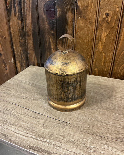 Distressed Gold Cow Bell