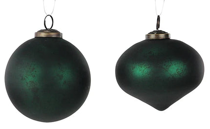 Asst 4"Dia Rustic Ball/Onion Glass Orn