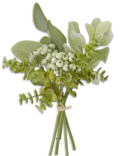 13 Inch Mixed Green Foliage w/Berries Bundle (6 Stems)