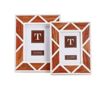 Wood Geometric Photo Frame