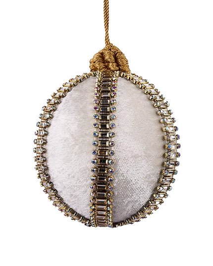 4"Dia Velvet/Rectangle Diamond Orn