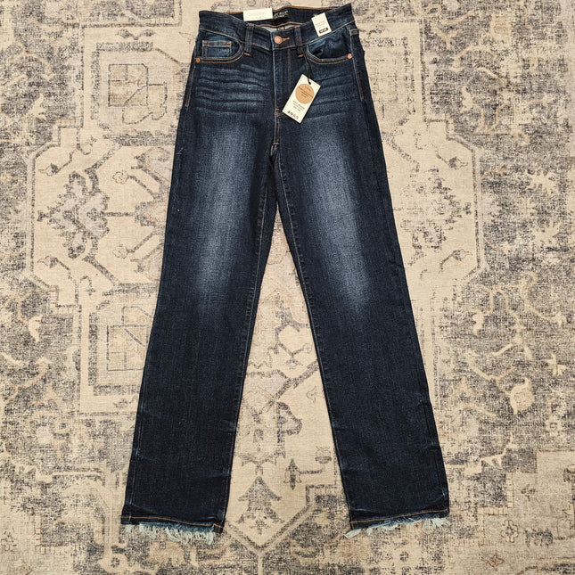Judy Blue Straight Leg Jean with Fray image 0