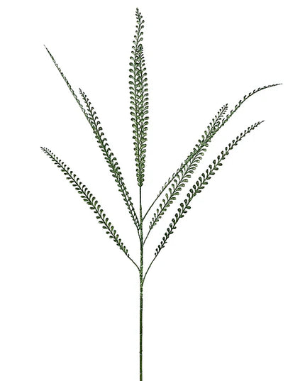 34"L Glitter/Metallic Button Fern Spray