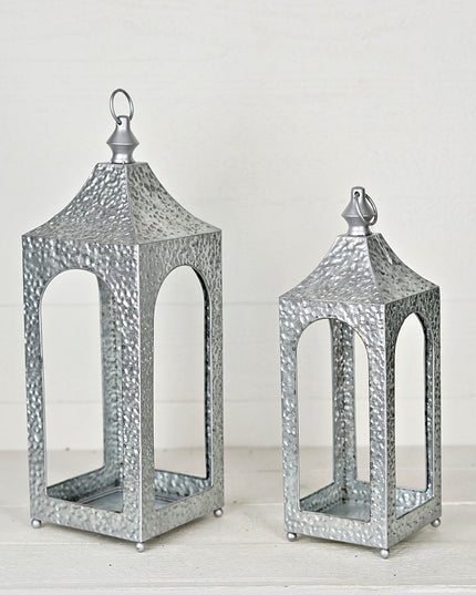 Hammered Artisan Lantern (Silver or Gold)