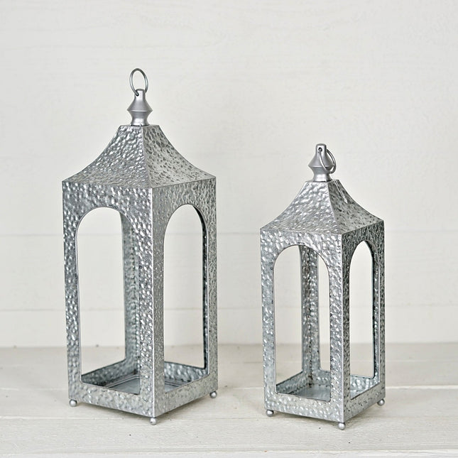 Hammered Artisan Lantern (Silver or Gold)
