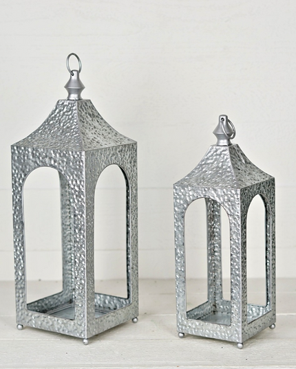 Hammered Silver Artisan Lantern