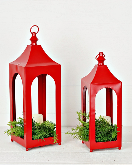 Holiday Red Artisan Lantern
