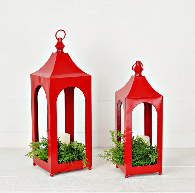 Holiday Red Artisan Lantern