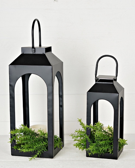 Black Metal Chic Lantern Large
