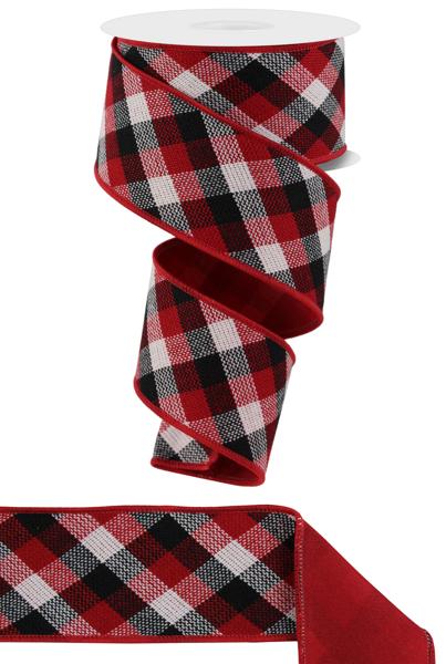 2.5" x 10yd Diag Woven Check/Pg Fused image 0