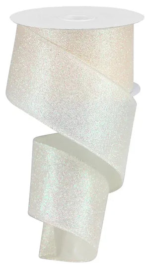 2.5" x 10yd Iridescent Glitter On Satin