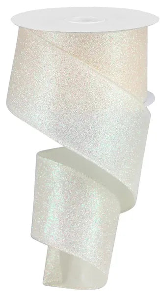 2.5" x 10yd Iridescent Glitter On Satin