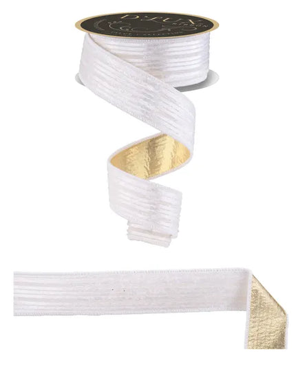 1.5" x 10yd Stripe Velvet/Metallic