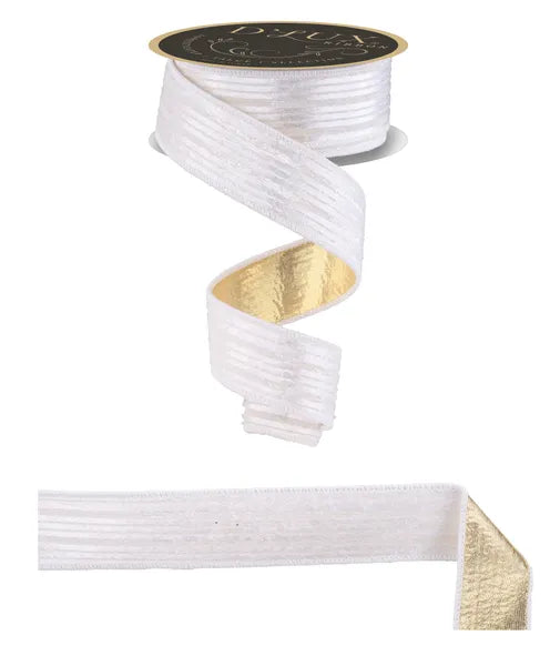 1.5" x 10yd Stripe Velvet/Metallic