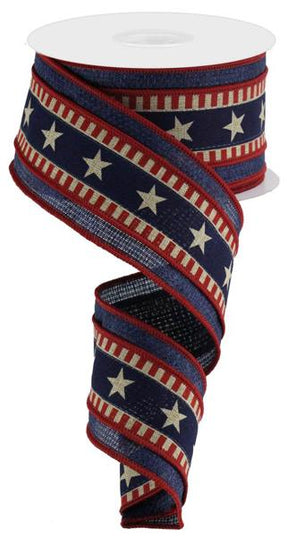 2.5" x 10yd 2-In-1 Stars And Stripes/Cross image 0